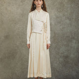 Famecoco Asymmetrical Tie-Waist Midi Dress