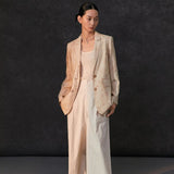 Famecoco 100% Linen Botanical Print Blazer