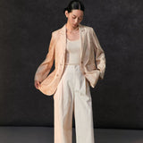 Famecoco 100% Linen Botanical Print Blazer