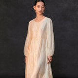 Famecoco Embroidered Sheer Midi Dress