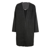 Famecoco 100% Cotton Collarless Long Coat
