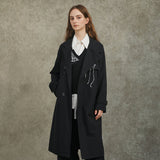 Famecoco Artistic Long Coat with Unique Embroidery