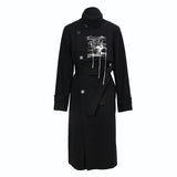 Famecoco Artistic Long Coat with Unique Embroidery