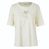 Famecoco Soft Floral Embroidered T-Shirt