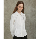 Famecoco Long-Sleeve Shirt with Embroidered Graphic