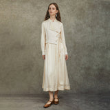 Famecoco Asymmetrical Tie-Waist Midi Dress