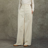 Famecoco Raw-Hem Wide-Leg Denim Pants