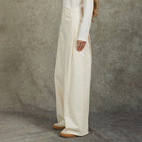 Famecoco Raw-Hem Wide-Leg Denim Pants