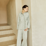 Famecoco Textured Jacquard Cotton Blend Shirt