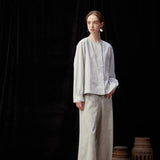 Famecoco Modern Cotton Shirt with Beaded Pocket