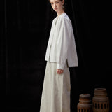 Famecoco Modern Cotton Shirt with Beaded Pocket