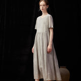 Famecoco Vintage Silk-Cotton Blend Midi Dress