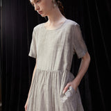 Famecoco Vintage Silk-Cotton Blend Midi Dress