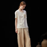 Famecoco Relaxed Textured Wide Leg Pants