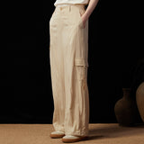 Famecoco Relaxed Textured Wide Leg Pants
