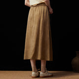 Famecoco Washed Lyocell A-Line Midi Skirt