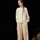 Famecoco Modern Cotton Shirt with Beaded Pocket