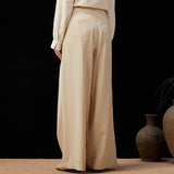 Famecoco Lyocell-Linen Blend High-Waisted Straight-Leg Pants