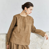 Famecoco Unique Artisan Ice-Pattern Cotton Shirt