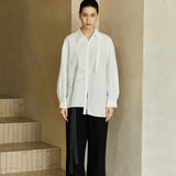 Famecoco Signature Shirt with Tie Neck Detail