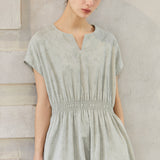 Famecoco Elegant Tencel Cotton Midi Dress