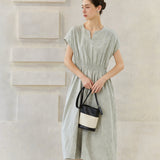 Famecoco Elegant Tencel Cotton Midi Dress