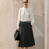Famecoco Classic Embroidered Lantern Sleeve Blouse