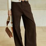 Famecoco Relaxed Wide‑Leg Cotton Jeans