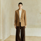 Famecoco Wool-Blend Tailored Blazer
