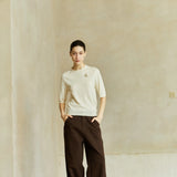 Famecoco Embroidered Short-Sleeve Knit Top