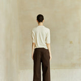 Famecoco Embroidered Short-Sleeve Knit Top