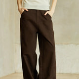 Famecoco Relaxed Wide‑Leg Cotton Jeans