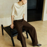 Famecoco Relaxed Wide‑Leg Cotton Jeans