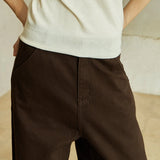 Famecoco Relaxed Wide‑Leg Cotton Jeans