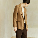 Famecoco Wool-Blend Tailored Blazer