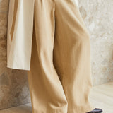 Famecoco 100% Cotton Wide-Leg Corduroy Pants