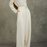 Famecoco 100% Cotton Wide-Leg Corduroy Pants