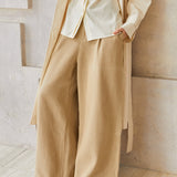 Famecoco 100% Cotton Wide-Leg Corduroy Pants