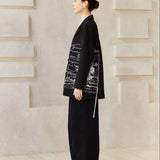 Famecoco Signature Embroidered Black Blazer