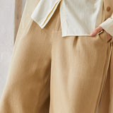 Famecoco 100% Cotton Wide-Leg Corduroy Pants