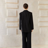 Famecoco Signature Embroidered Black Blazer