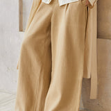 Famecoco 100% Cotton Wide-Leg Corduroy Pants