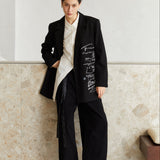 Famecoco Signature Embroidered Black Blazer