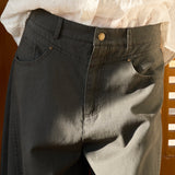 Famecoco Structured Wide-Leg Cotton Pants