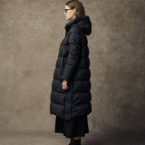 Famecoco Stylish Long Hooded Down Puffer Coat
