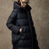Famecoco Stylish Long Hooded Down Puffer Coat