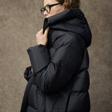 Famecoco Stylish Long Hooded Down Puffer Coat