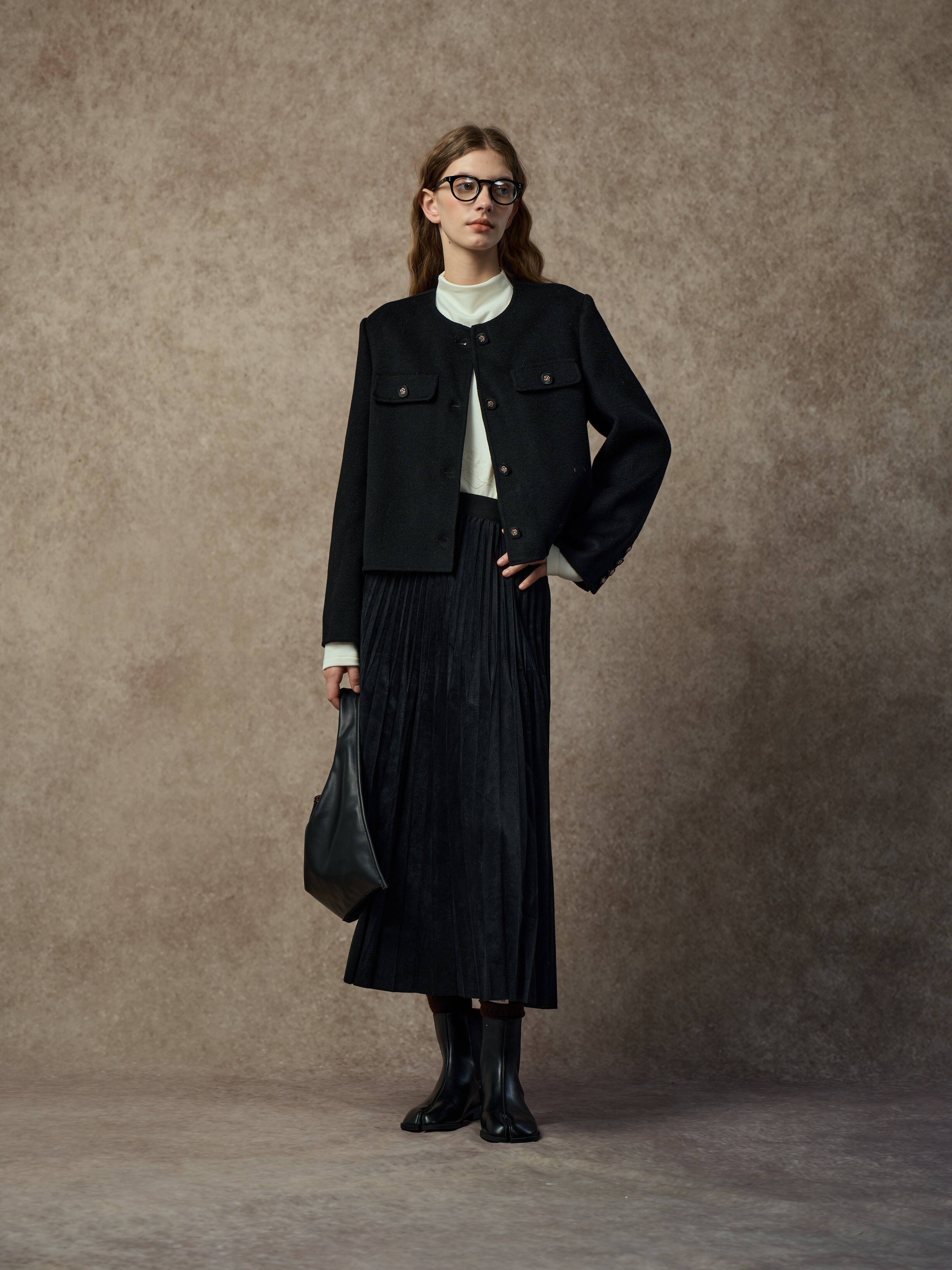 Famecoco Signature 100% Wool Cropped Jacket