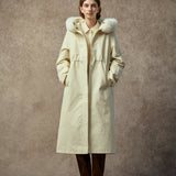 Famecoco Stylish Long Parka Coat with Detachable Fur Hood