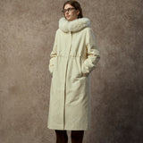 Famecoco Stylish Long Parka Coat with Detachable Fur Hood